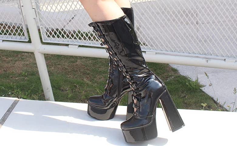 goth high heels boots