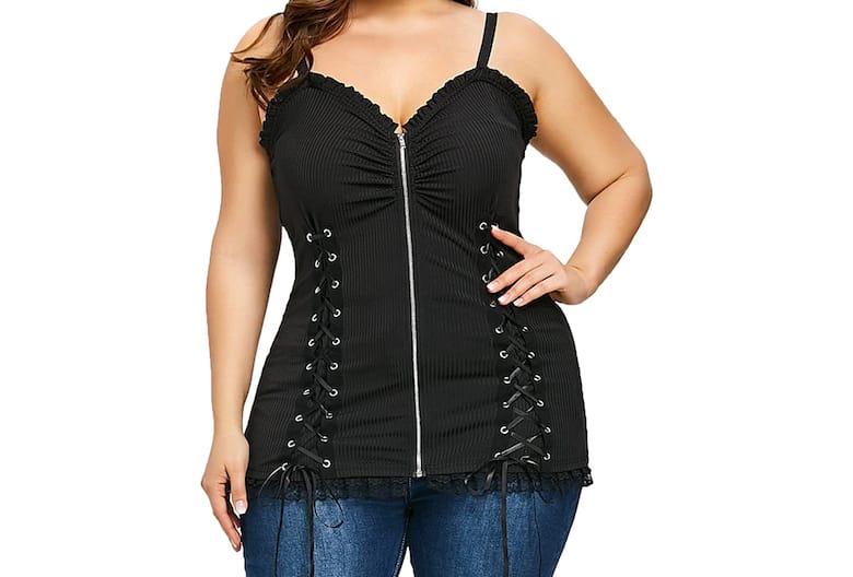 gothic lace up top